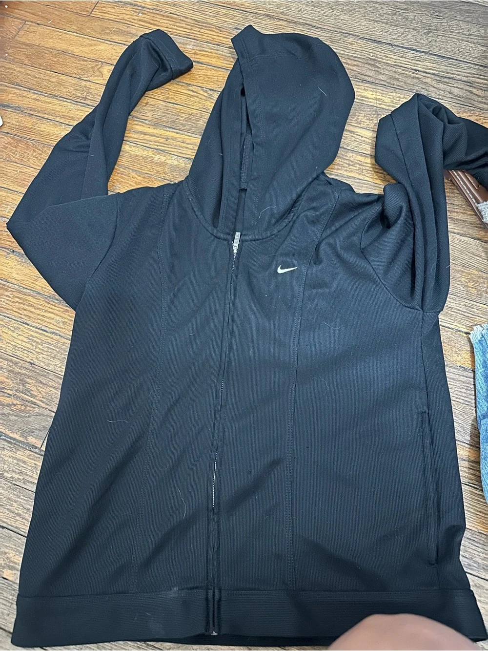 Nike Women's Black Hooded Full-Zip Athletic Jacket